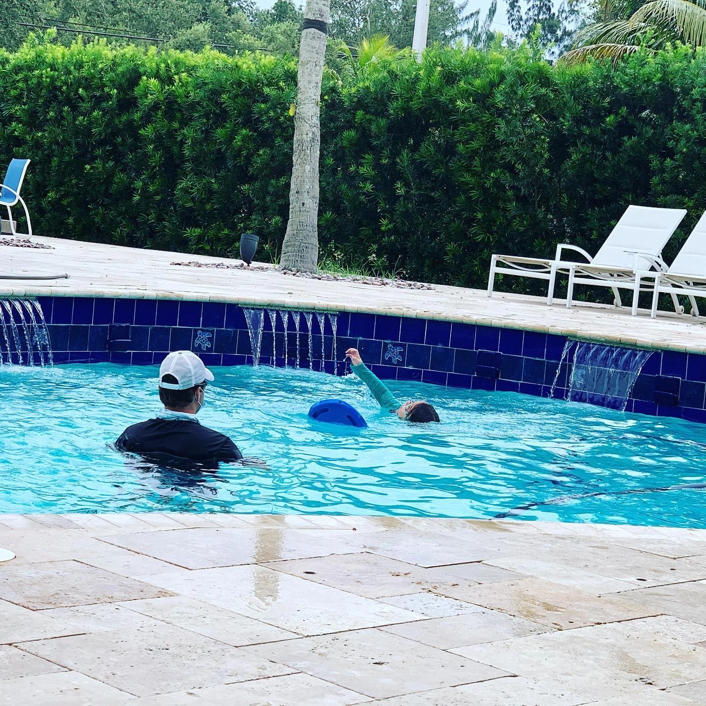 Student learning to swim