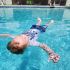 Swimming lesson at pool