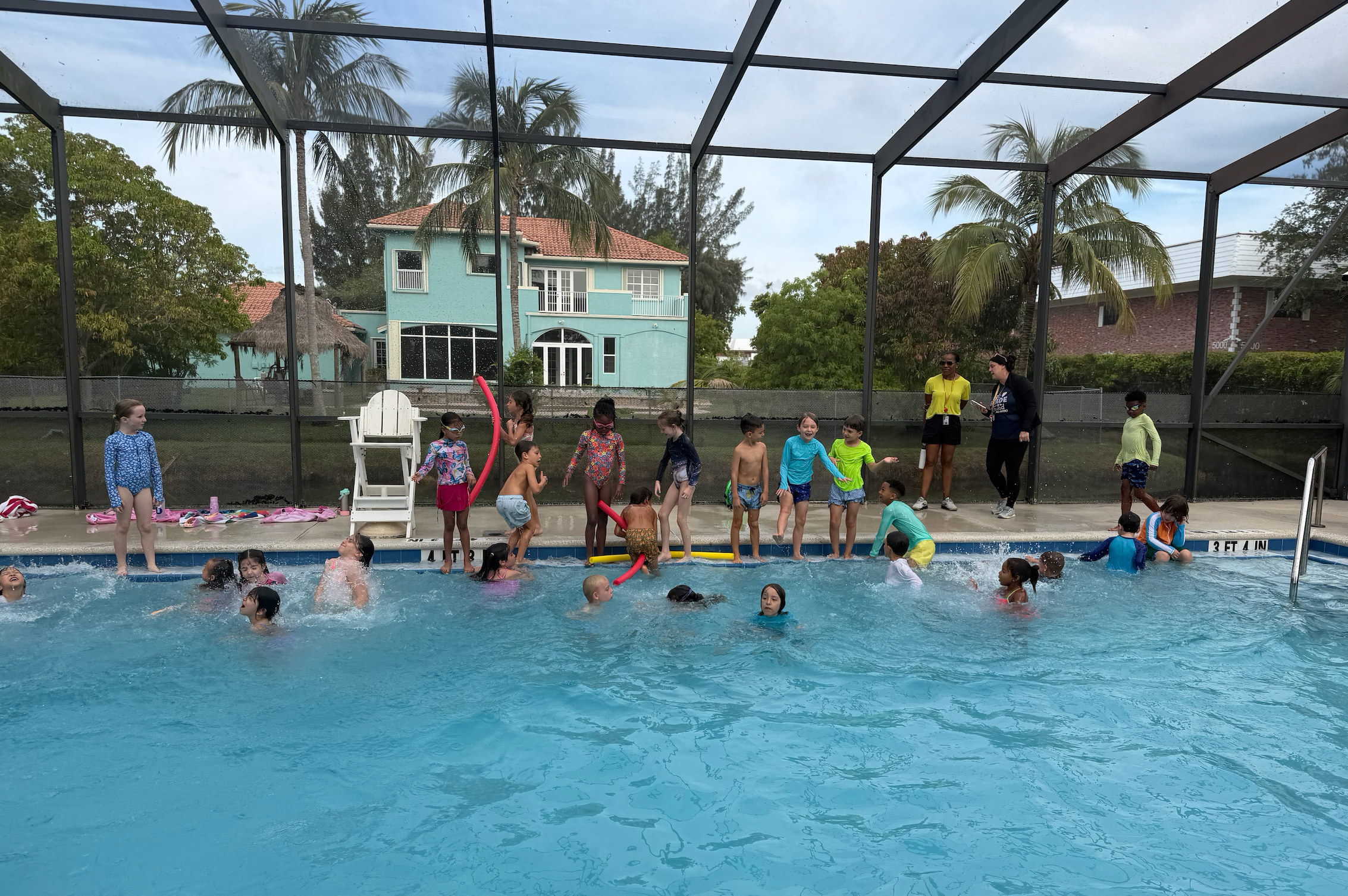 Heritage Pool lifeguarding event with children