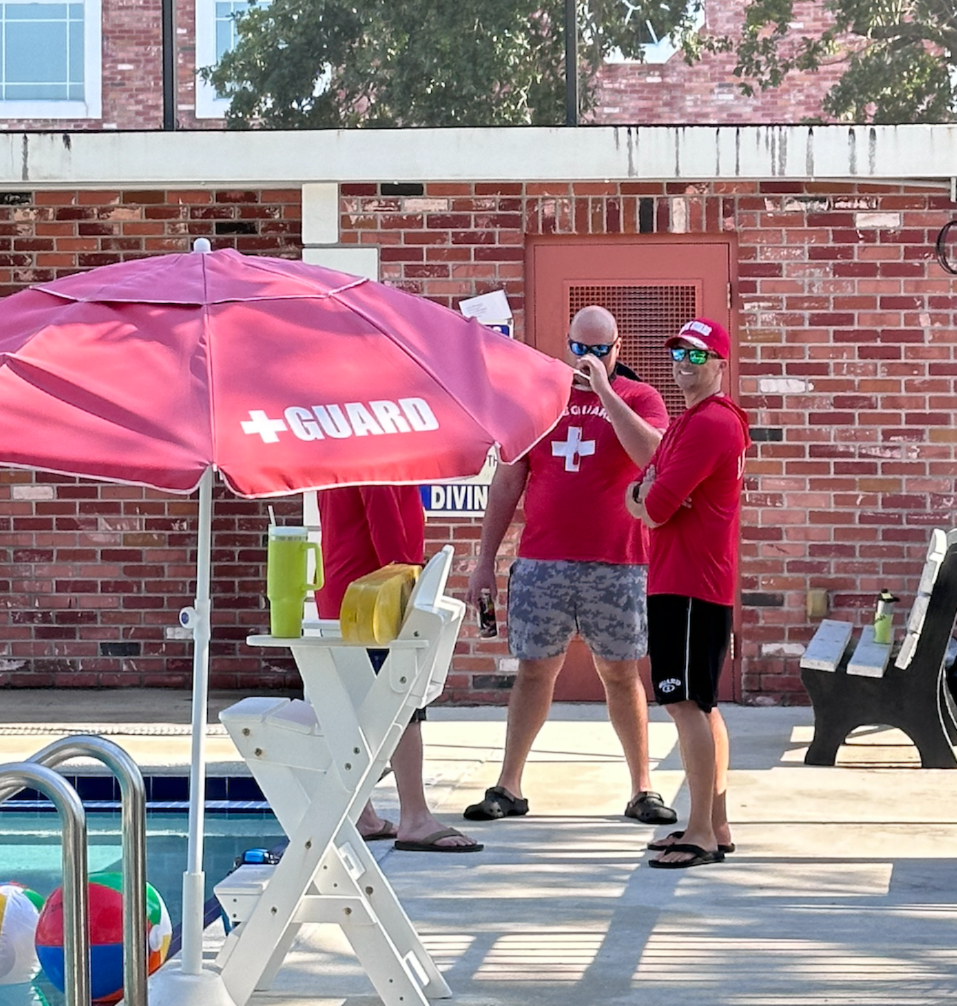 Lifeguards on duty at pool event